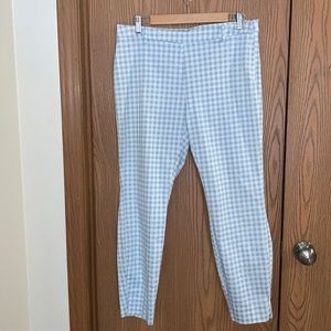 H&M Cropped Blue & White Checker Womens Pants